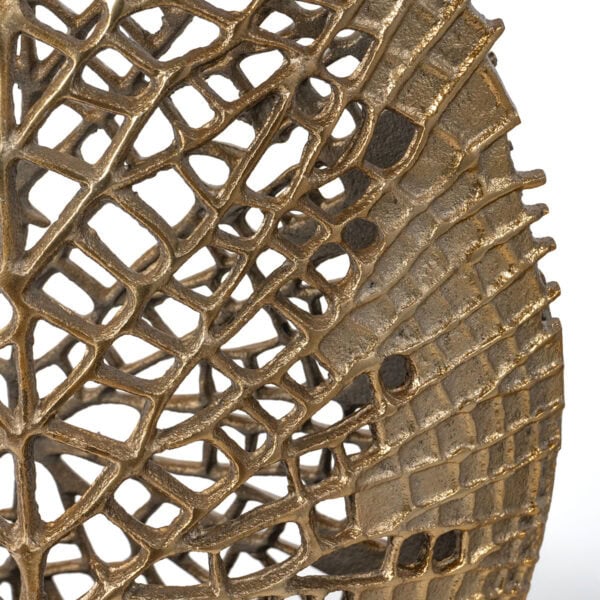 Gold Metal Vase With Web Design