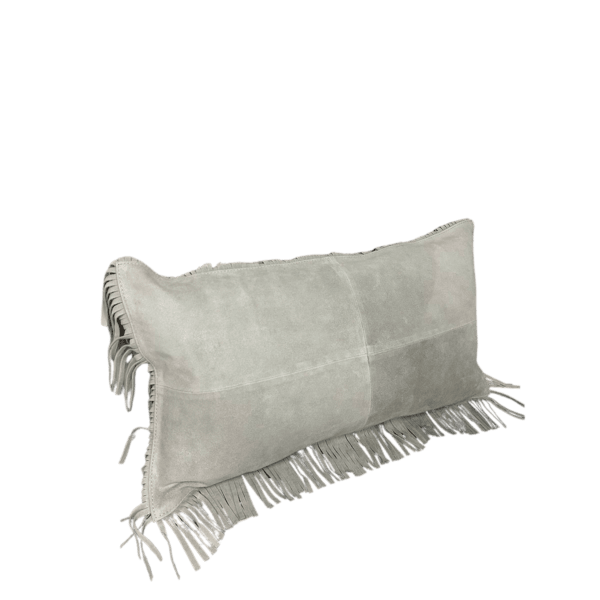 Bone Fringe Suede Lumbar Pillow