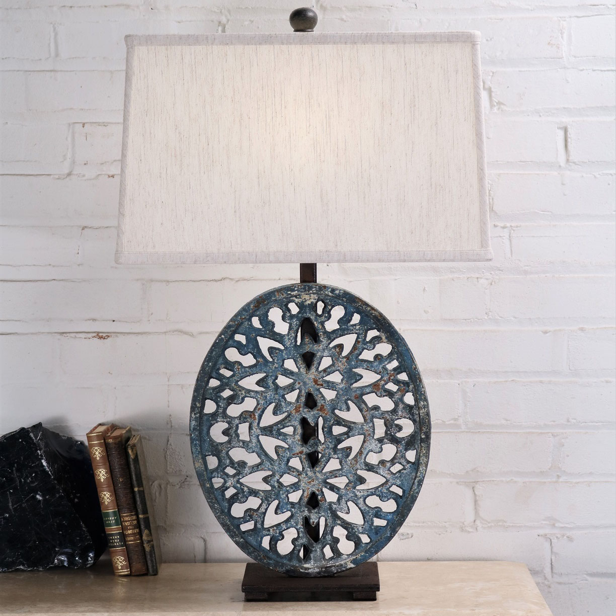 Dark Blue Metal Table Lamp