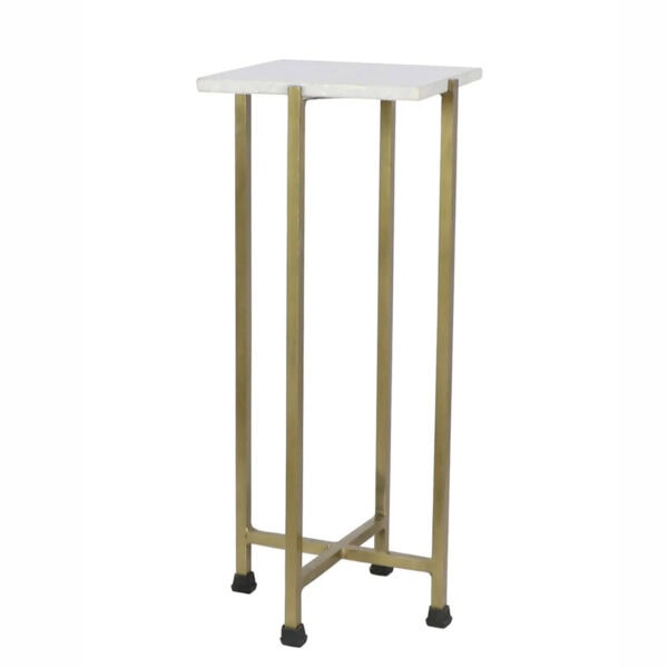 White Marble Accent Table