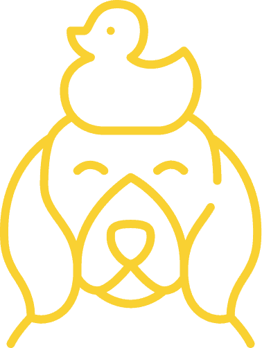 dog with duck icon yellow