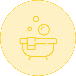 relaxing bath circle icon yellow