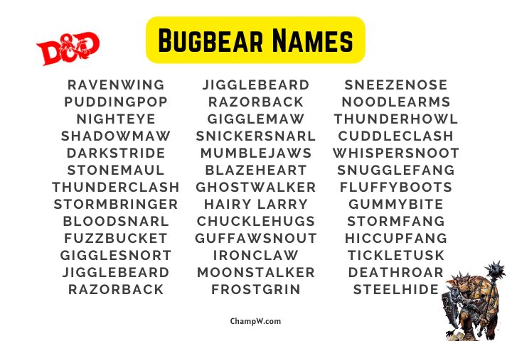 150-powerful-bugbear-names-ideas-for-your-dnd-beast-friend