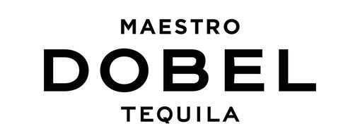 Maestro Dobel Tequila logo with bold black text on a white background.