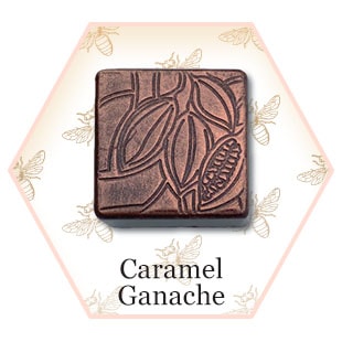 Isolated image of the Caramel Ganache Signature Chocolate from Chocolat Abeille in Bellevue, Nebraska