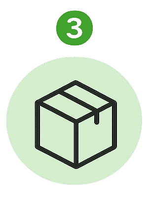 Icon of a box representing website renaming or rebranding process.