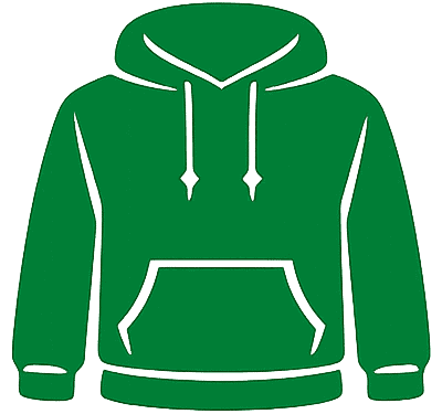 Hoodie outline illustration for website branding and redesign projects.