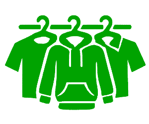 Clothing hangers on a rack, ready for website branding or store display.