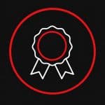Award badge icon for website redesign recognition.