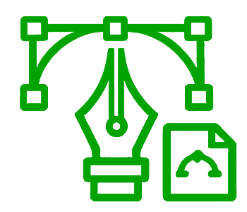 Innovative website redesign icon with a pen tool and document, symbolizing website branding and cust.