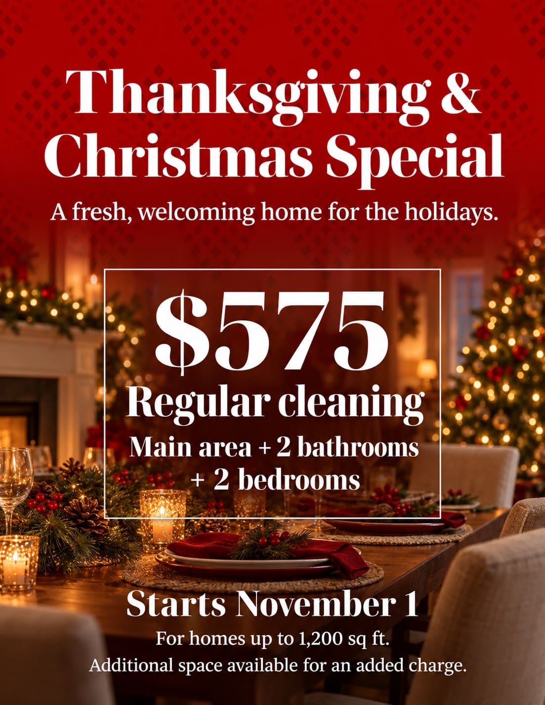 Thanksgiving & Christmas Cleaning Special