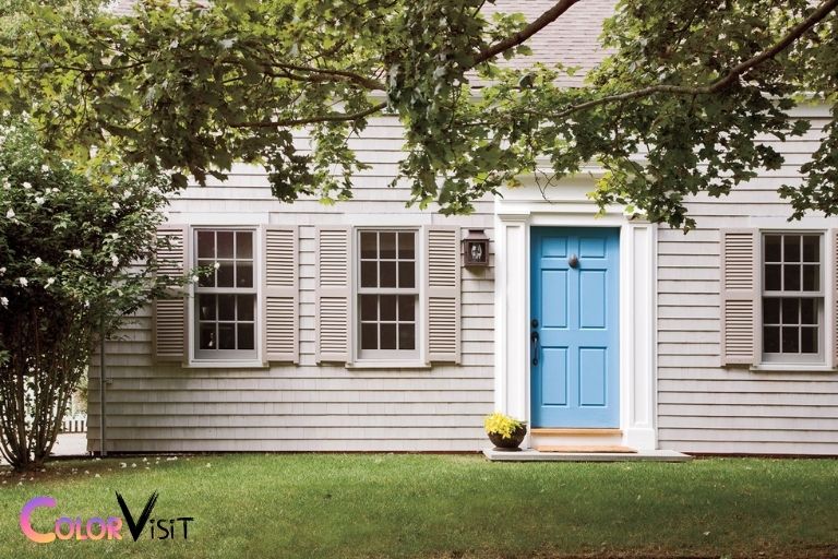 beige house white trim what color door