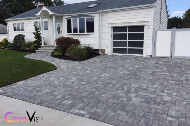 what color pavers go with a white house