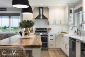 white cabinets black appliances what color granite