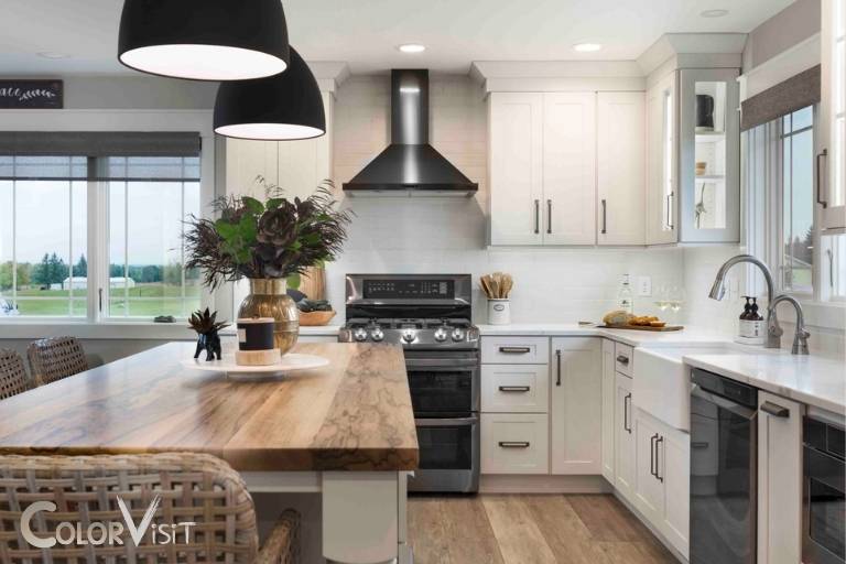white cabinets black appliances what color granite