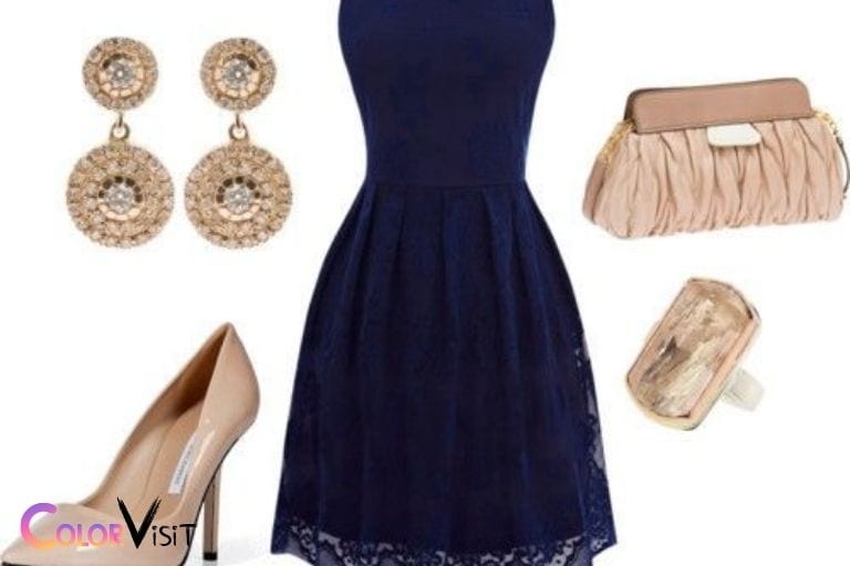 what color jewelry goes with navy blue dress