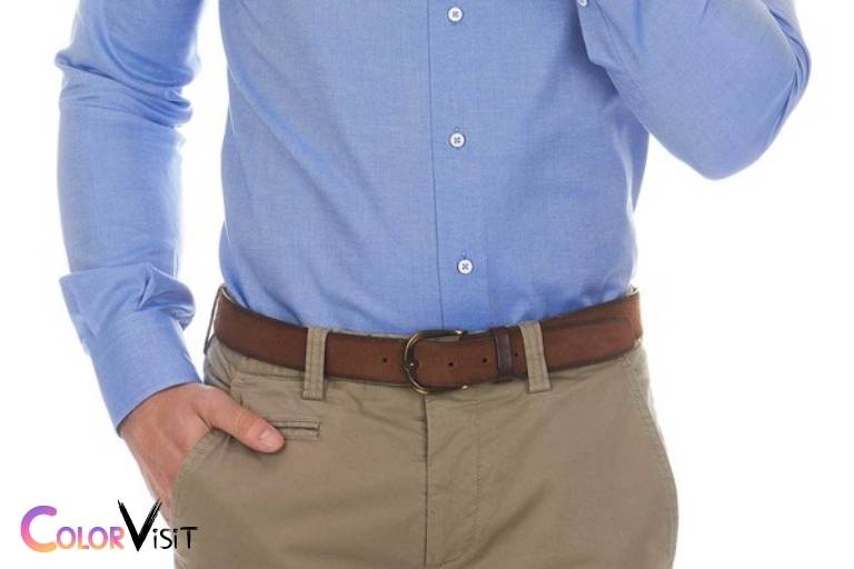 what color pants with light blue shirt