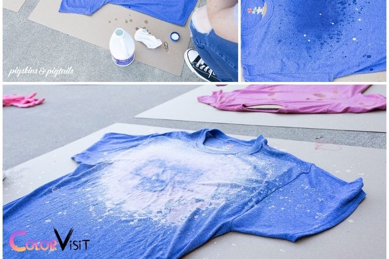 what color does blue turn when bleached