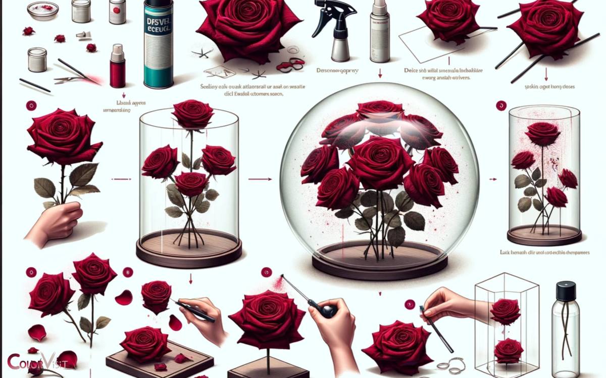 Sealing and Displaying Dried Red Roses