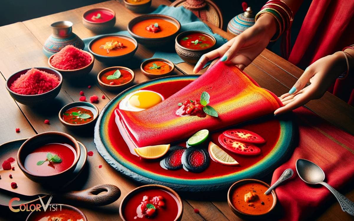 Serving and Enjoying Your Vibrant Red Dosa
