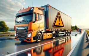 an orange colored triangle on a truck means