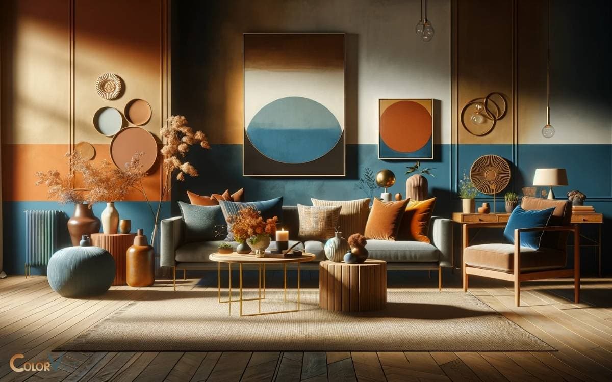blue brown and orange color scheme