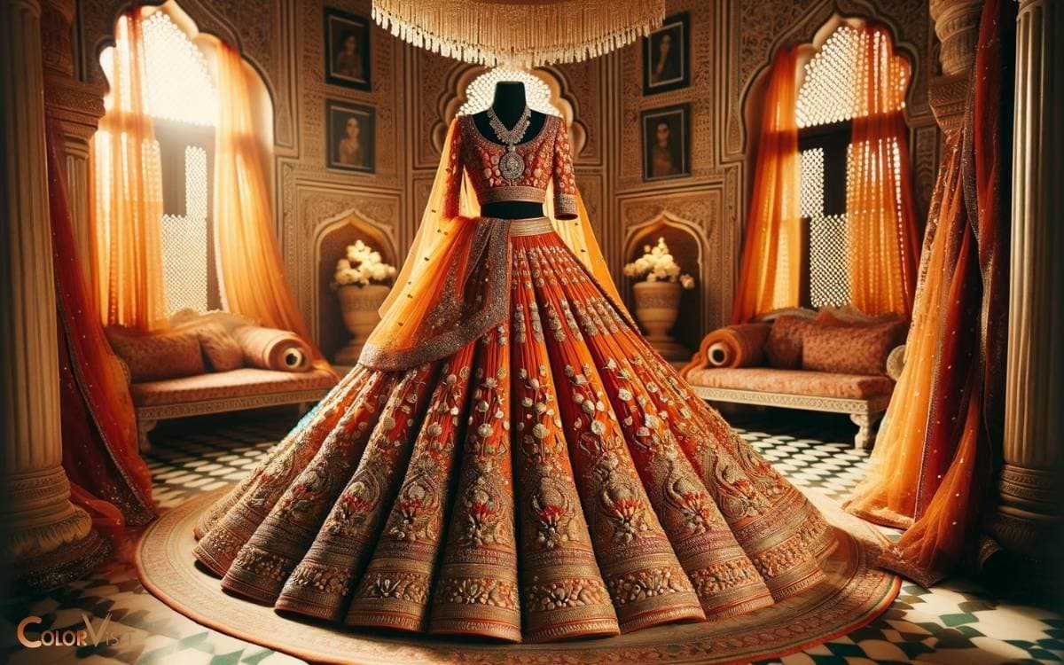 bridal lehenga in orange color