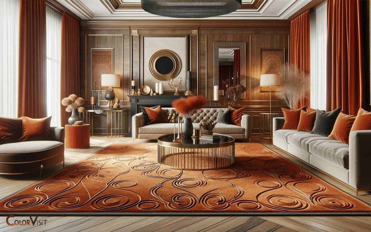 burnt orange colored area rugs