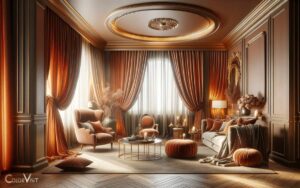 burnt orange rust colored curtains