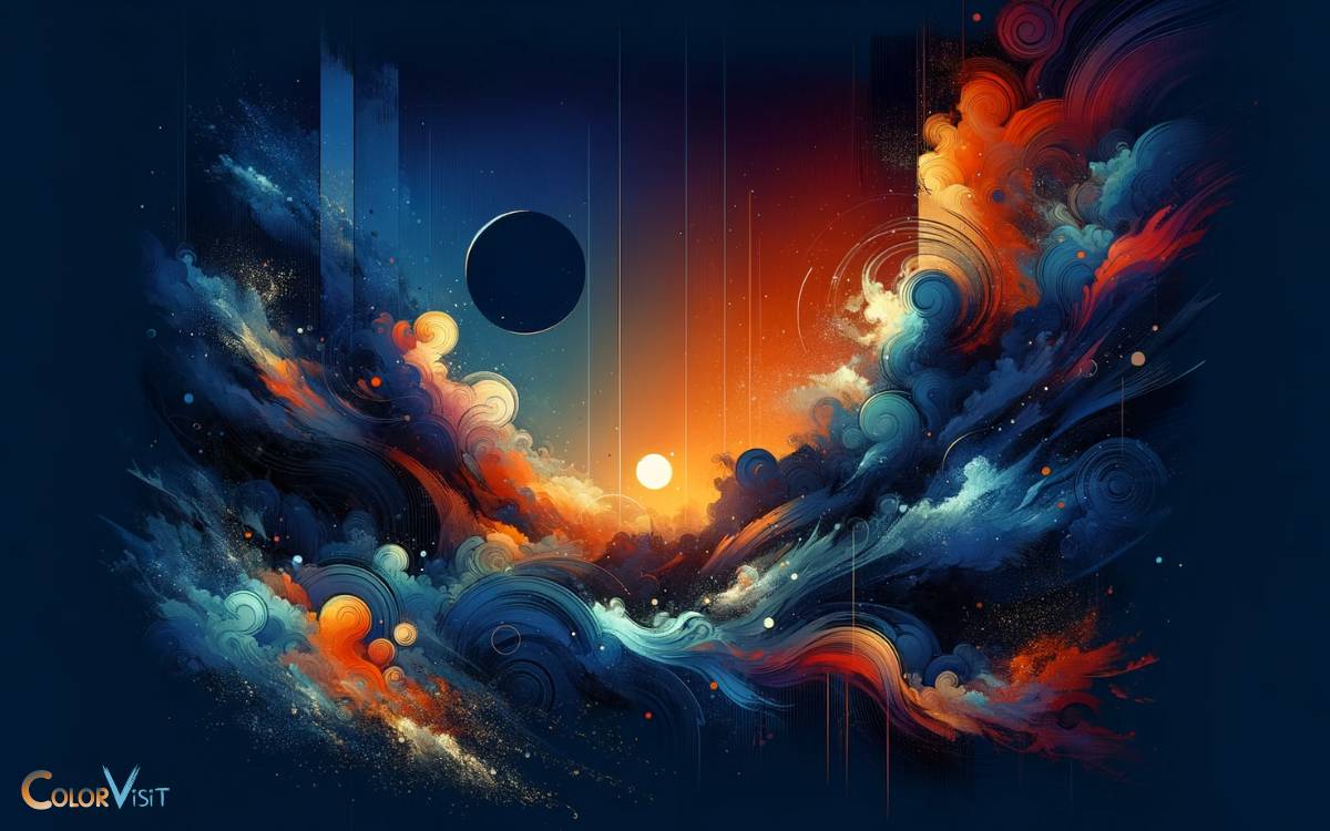 dark blue and orange color palette