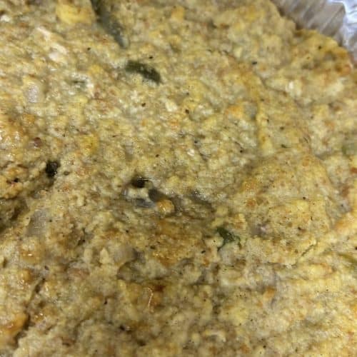 Delicious homemade dressing with herbs and spices, perfect for family dinners or special occasions. Made fresh daily to complement your favorite soul food dishes.