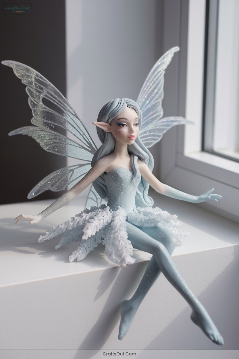 4 Winter Frost Fairy With Sparkling Wings