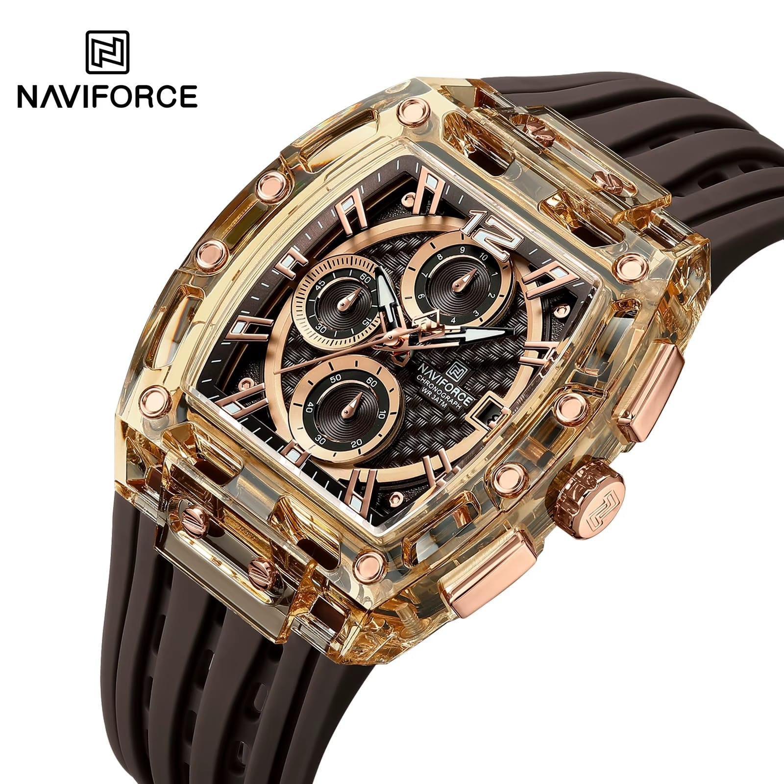 Reloj NAVIFORCE - Sólo en Negro y Café (marrón)