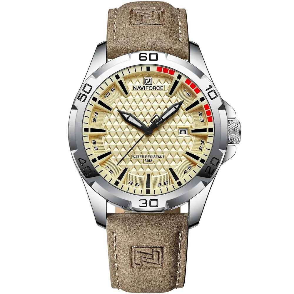 Reloj Naviforce estilo Aviador con correa de cuero