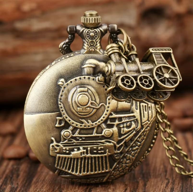 Reloj de bolsillo con diseño de locomotora