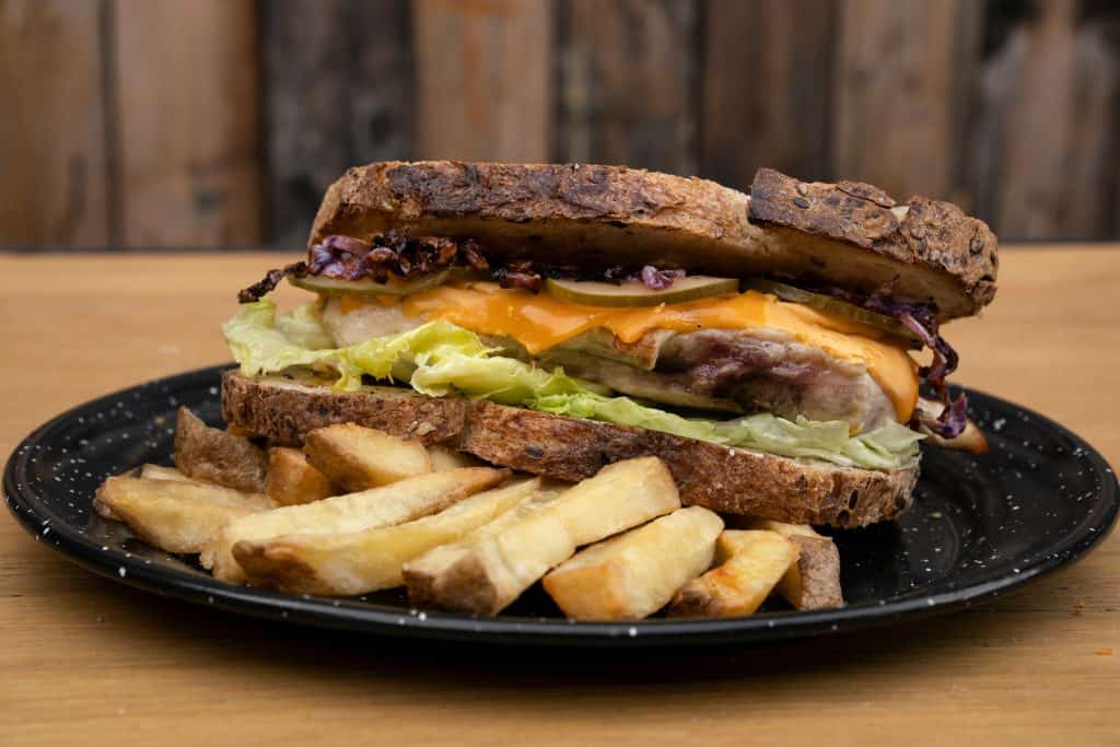 Delicious sandwich with fries at Dublin Square in East Lansing.