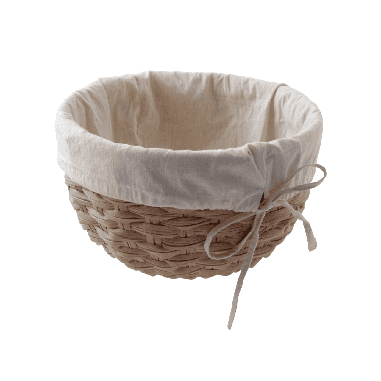 Ciotola polyrattan con fodera cotone radici cm.26x16h