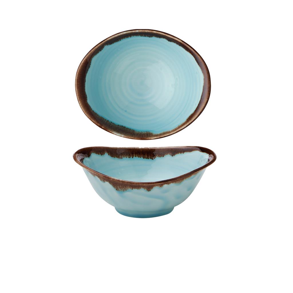 Coppa ovale harvest turquoise cm.19,9×16,8