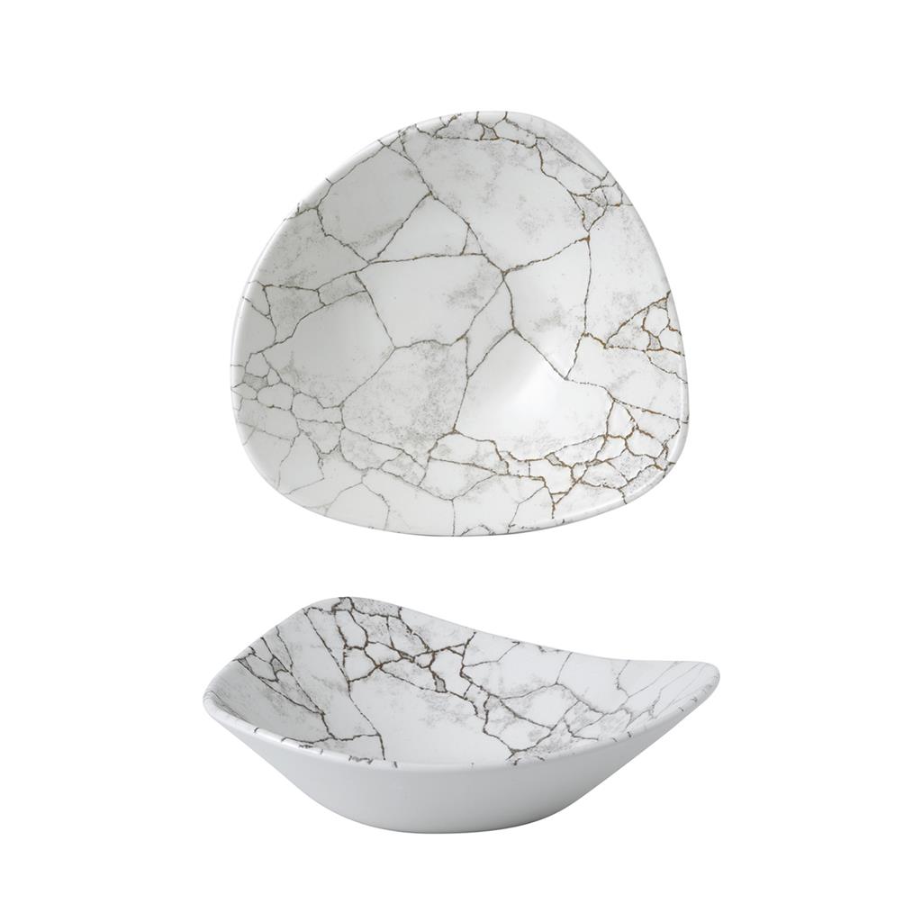 Coppa triangolare kintsugi agate grey cm.18,5