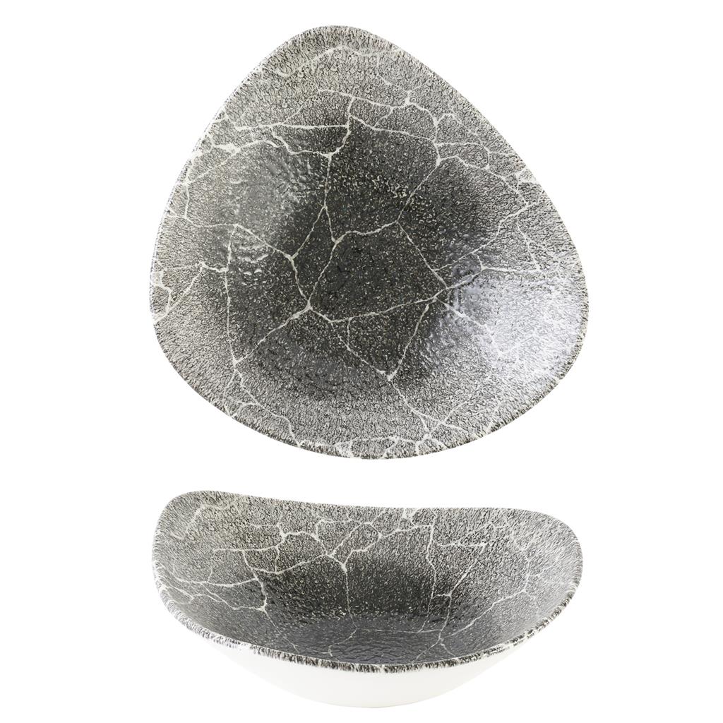Coppa triangolare kintsugi reverse quartz black cm.23,5