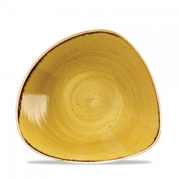 Coppa triangolare stonecast mustard seed yellow cm.23,5