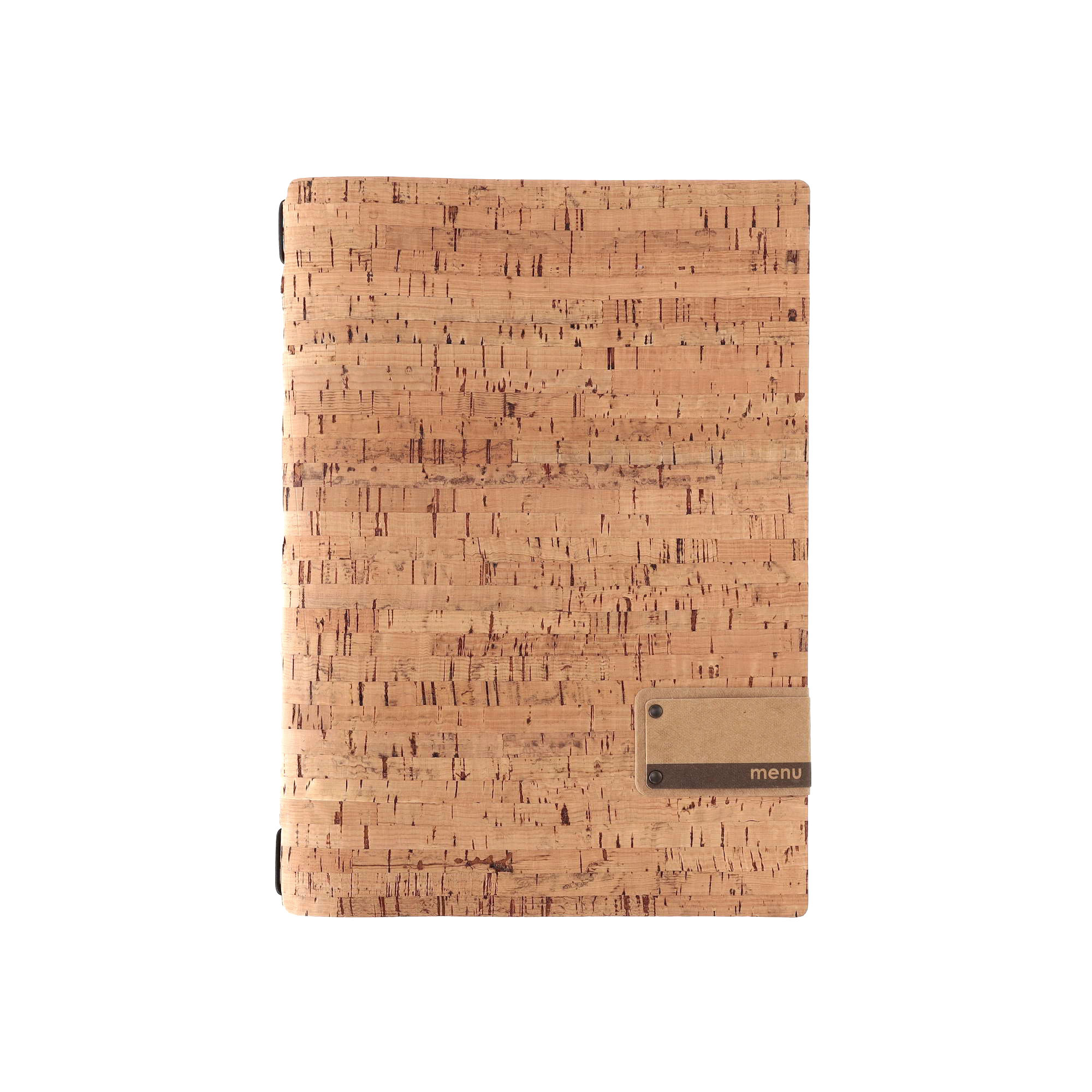 Porta menu sughero naturale etichetta patch a4 solo elastico