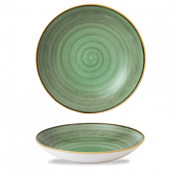 Piatto fondo bowl ampia coupe stonecast samphire green cm.31