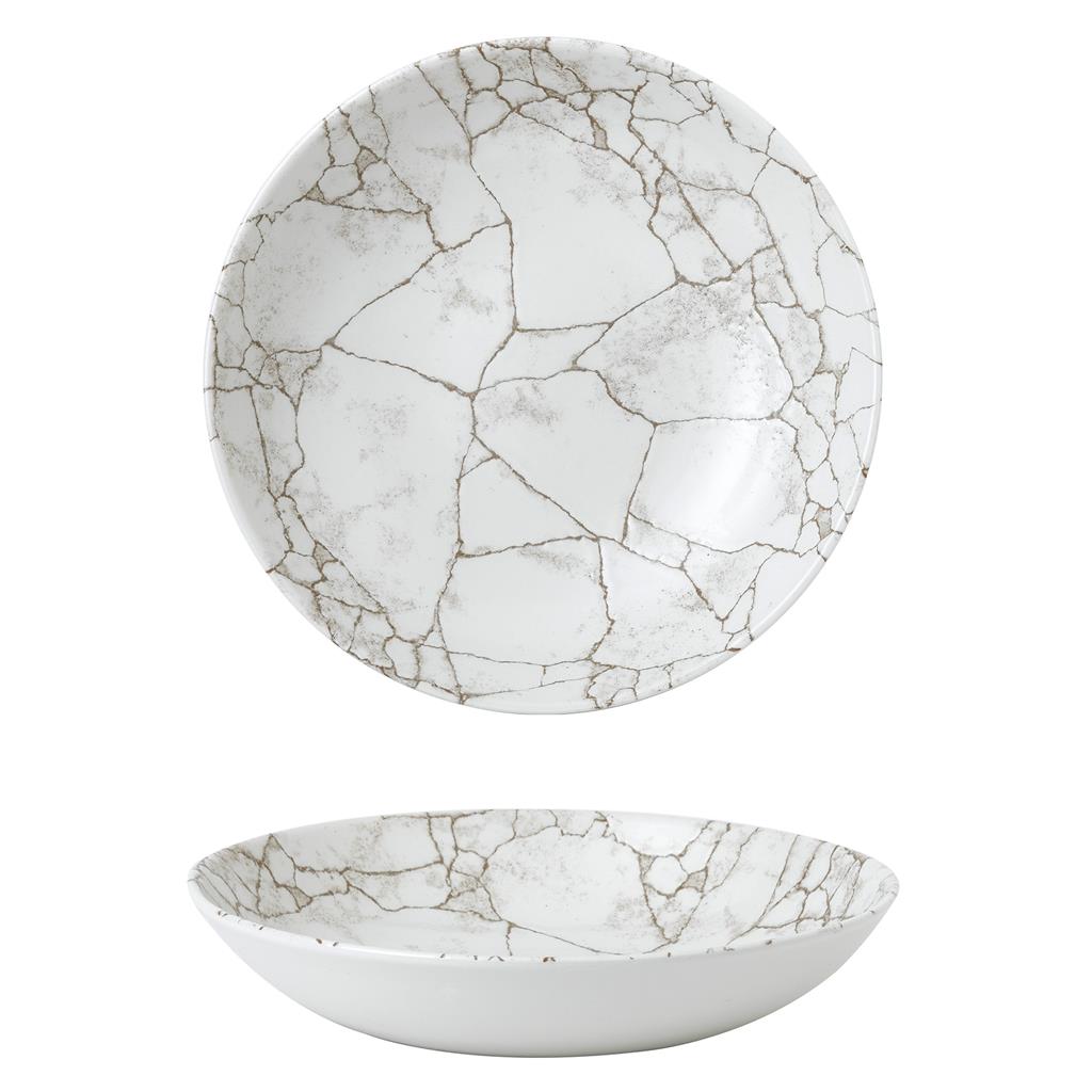 Piatto fondo bowl coupe kintsugi agate grey cm.24,8