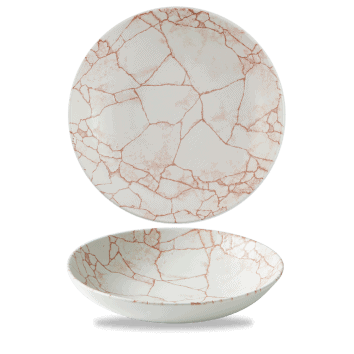 Piatto fondo bowl coupe kintsugi coral cm.24,8