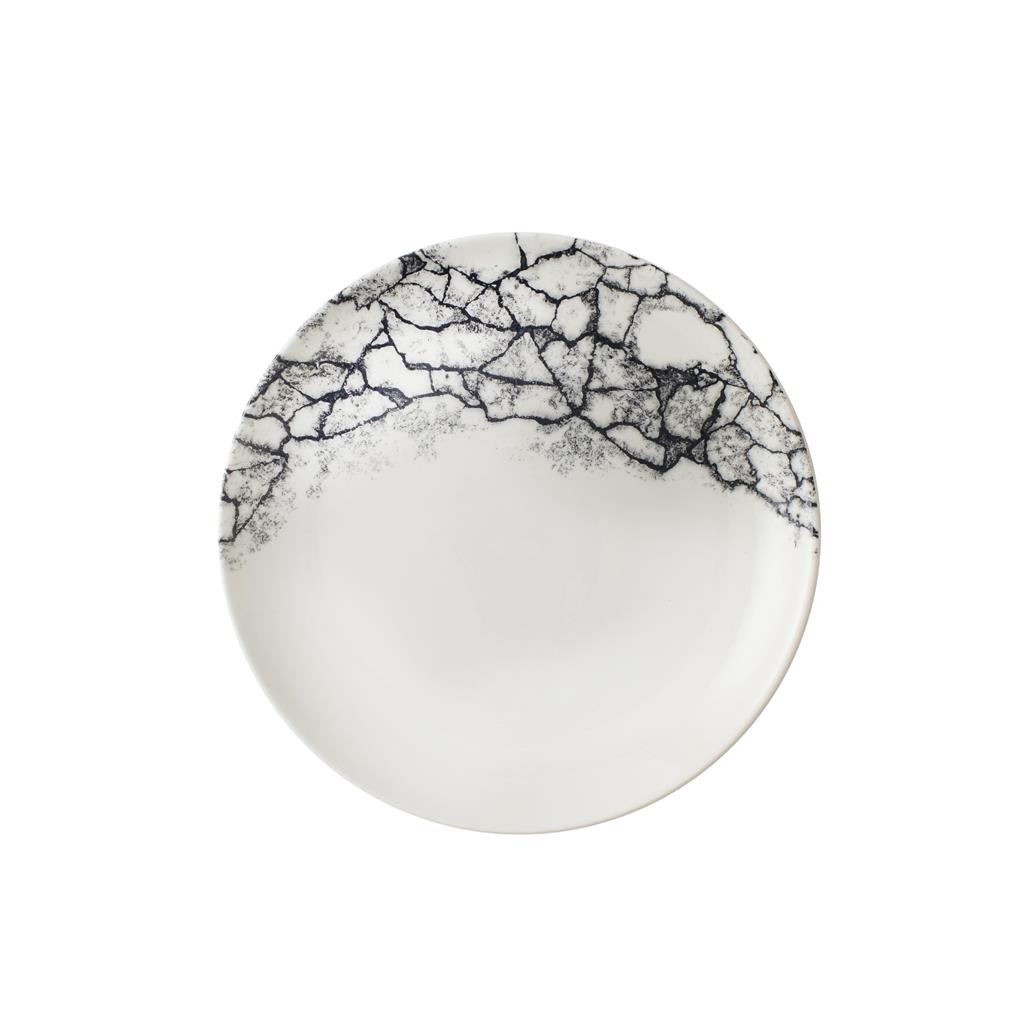 Piatto piano coupe kintsugi accents quartz black cm.21,7
