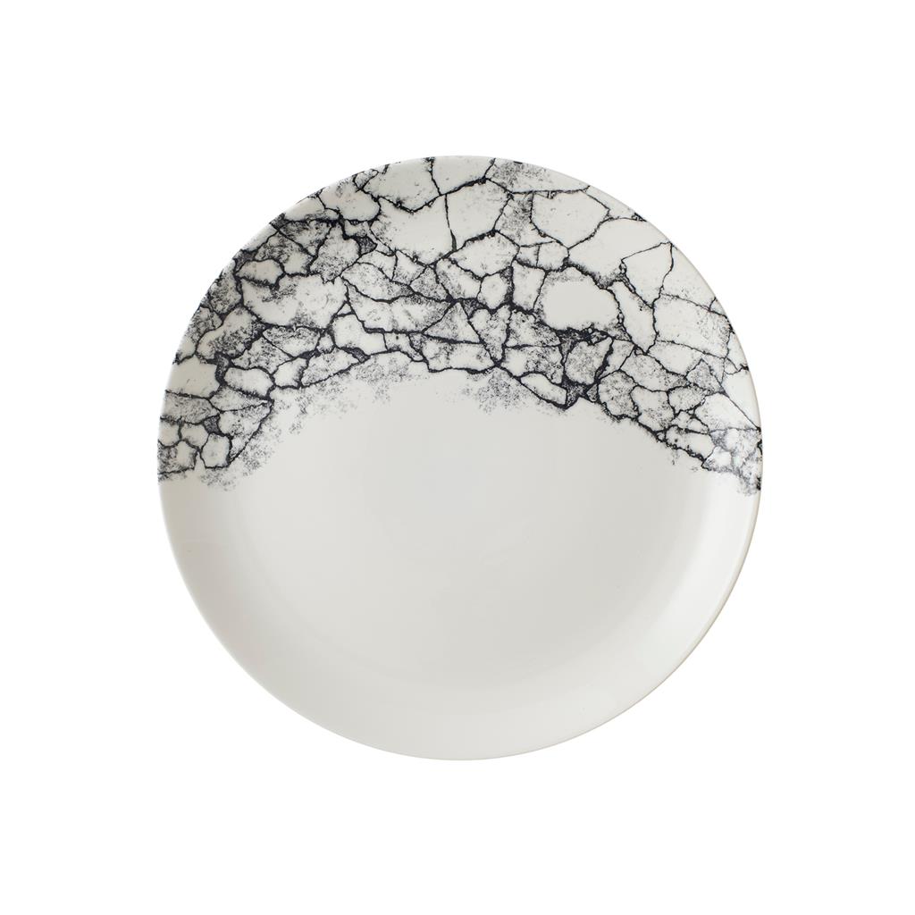 Piatto piano coupe kintsugi accents quartz black cm.26
