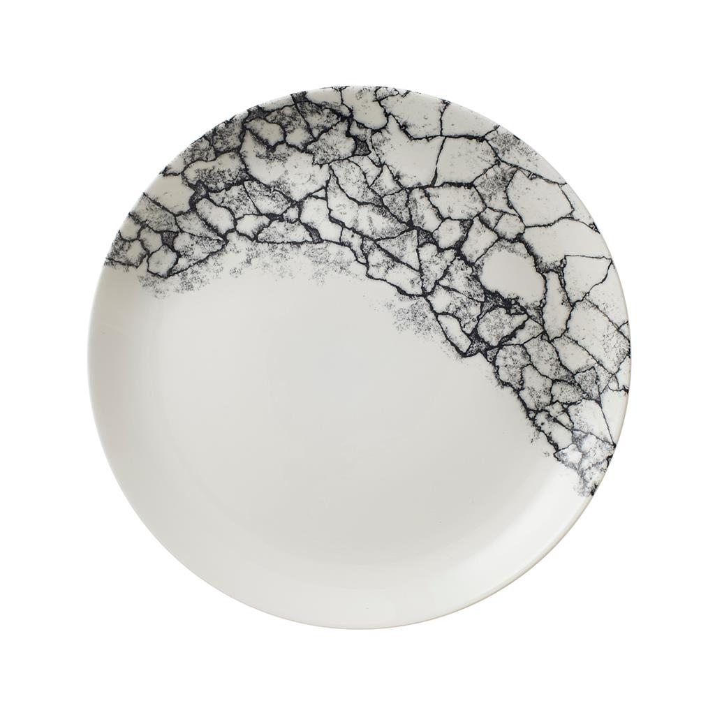 Piatto piano coupe kintsugi accents quartz black cm.28,8
