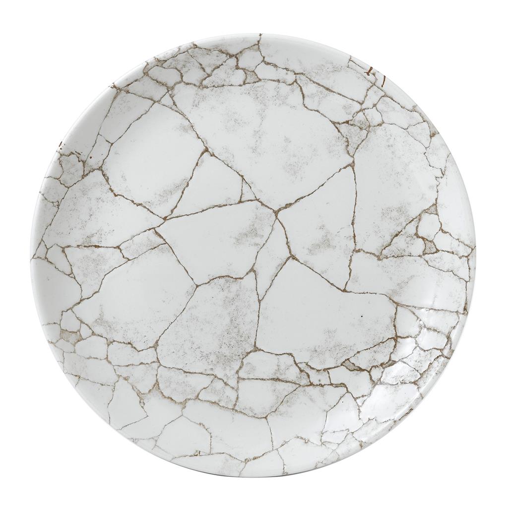Piatto piano coupe kintsugi agate grey cm.28,8
