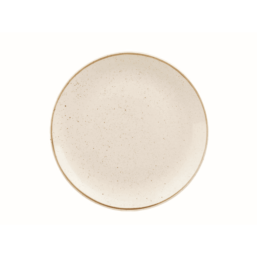 Piatto piano coupe stonecast barley white cm.28,8
